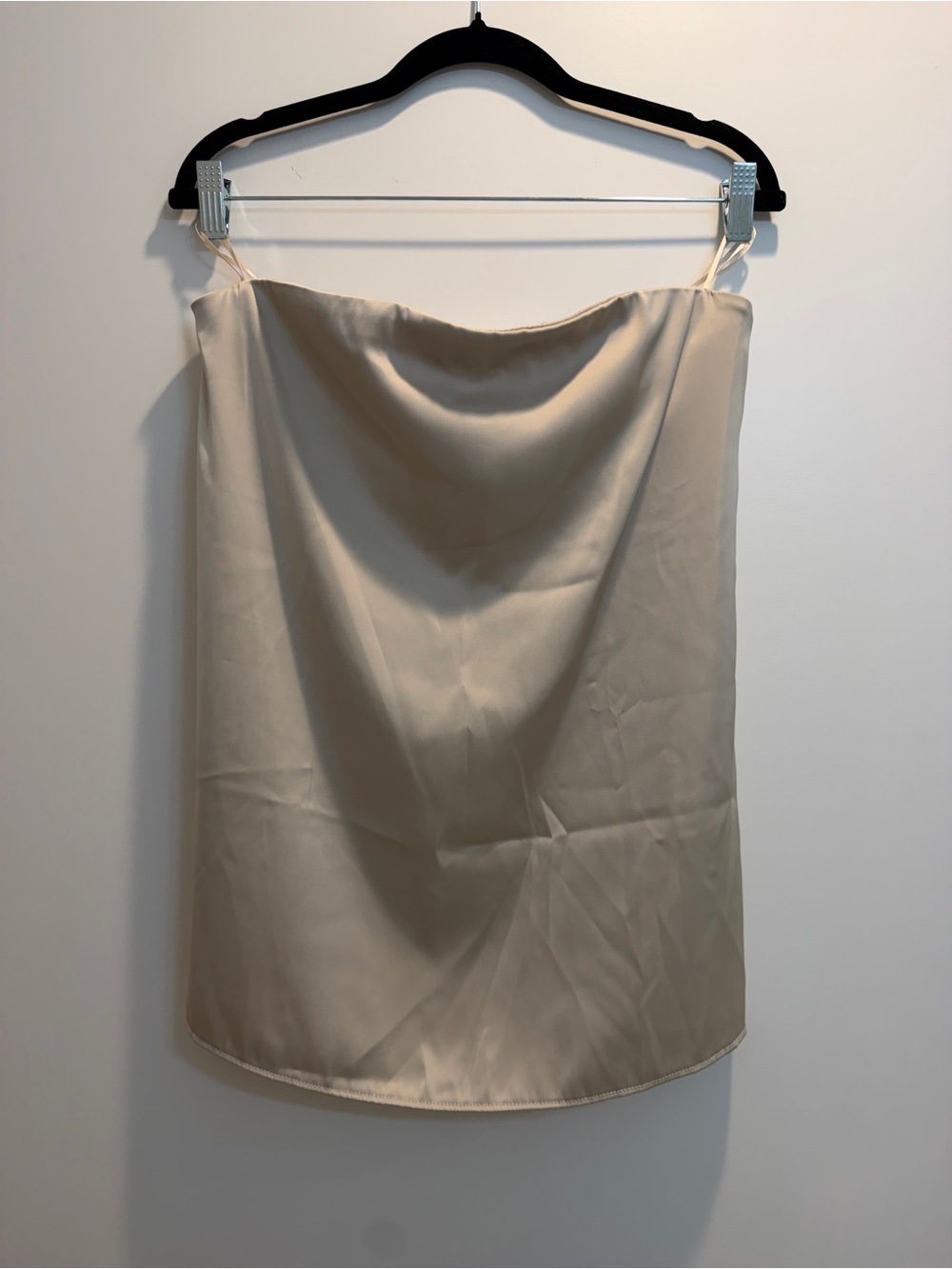 Strapless Satin Effect Top